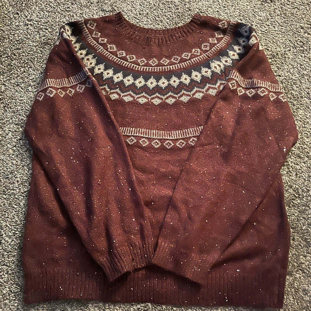Original Weatherproof Vintage Women's Maroon Red Pullover Sweater Size L.